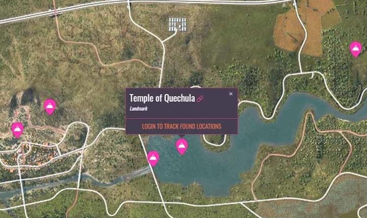 Guide de localisation du Temple de Quechula de Forza Horizon 5 (FH5)