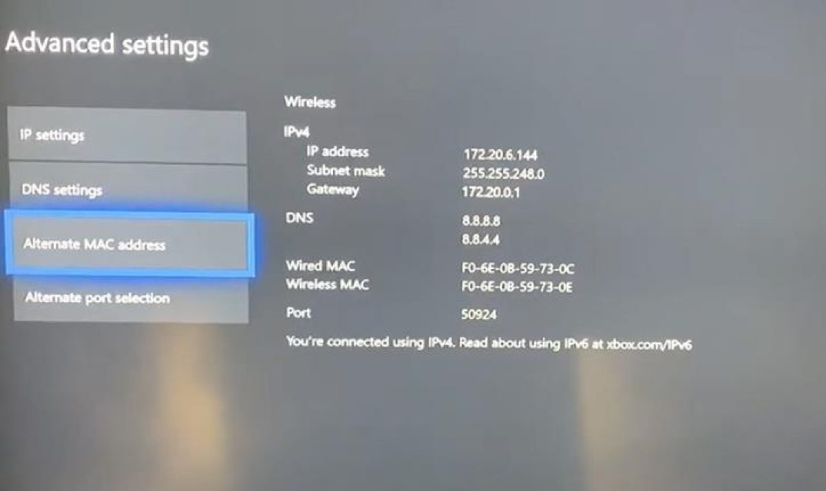 alternate mac address xbox