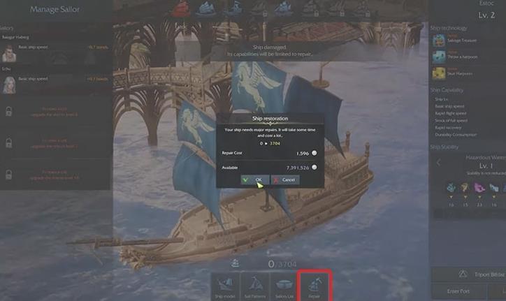 Lost Ark - Comment réparer vos vaisseaux?