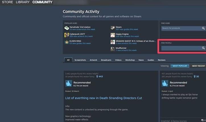 Recherche d'utilisateurs Steam - Comment trouver des joueurs (2022)