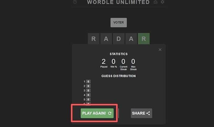 Wordle Unlimited: Jeux à jouer plus d'une fois