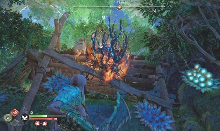 God Of War Ragnarok: Comment enlever les lianes bleues (branches épineuses)